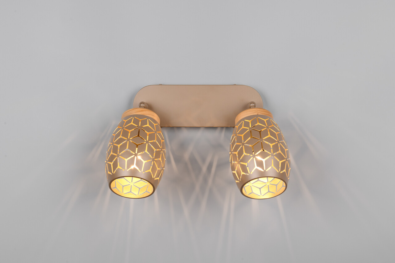 Plafoniera Bidar, RL, 28x12x27 cm, 10W, 2x E14, metal, aramiu - imagine 6